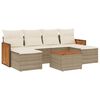 vidaXL Set sof&aacute;s de jard&iacute;n 7 piezas y cojines rat&aacute;n sint&eacute;tico beige