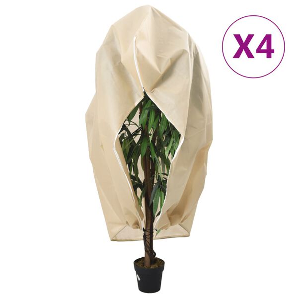 vidaXL Cubiertas para plantas con cremallera 4 uds 70 g/m&sup2; 3,93x3 m