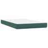 vidaXL Cama box spring con colch&oacute;n y LED terciopelo verde oscuro 120x210 cm