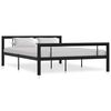 vidaXL Estructura de cama sin colch&oacute;n metal blanco y negro 140x200 cm