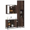 vidaXL Set de muebles baño 3 pzas madera contrachapada roble marrón