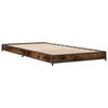 vidaXL Estructura cama madera ingenier&iacute;a metal roble humo 100x200 cm