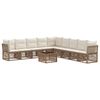 vidaXL Conjunto de sof&aacute;s de jard&iacute;n 10 pcs Beige rat&aacute;n sint&eacute;tico