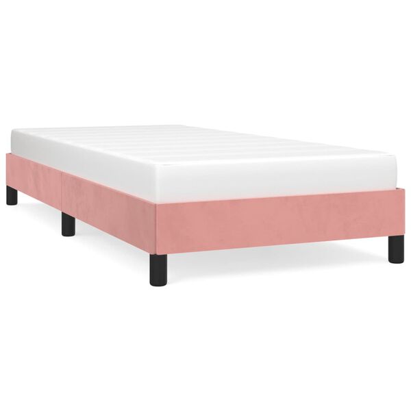 vidaXL Estructura de cama sin colch&oacute;n terciopelo rosa 90x200 cm