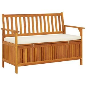 vidaXL Banco de almacenaje de jard&iacute;n madera maciza acacia 120x63x84 cm