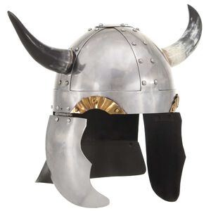 vidaXL Casco vikingo fantas&iacute;a LARP acero plateado