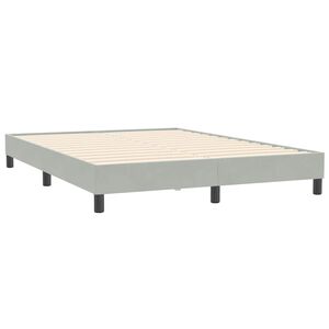 vidaXL Estructura de cama sin colch&oacute;n terciopelo gris claro 160x210 cm