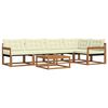 vidaXL Conjunto de sof&aacute;s de exterior con coj&iacute;n 6 pcs Natural y Crema