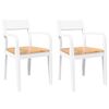 vidaXL Sillas de comedor 2 unidades madera maciza de caucho blanco