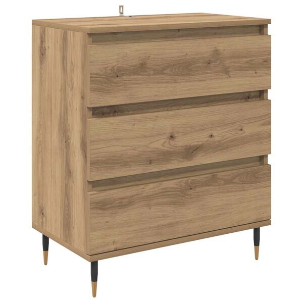 vidaXL Vitrina Roble artesanal 60 x 35 x 70 cm Madera contrachapada