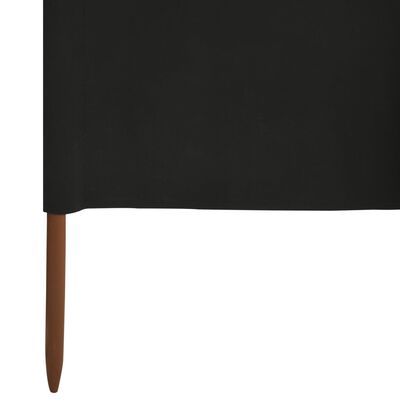 vidaXL Paravientos de 5 paneles tela negro 600x120 cm