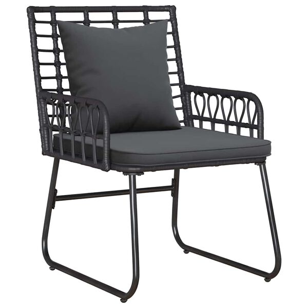 vidaXL Conjunto de Comedor de Jardín 3 pcs Negro y Antracita