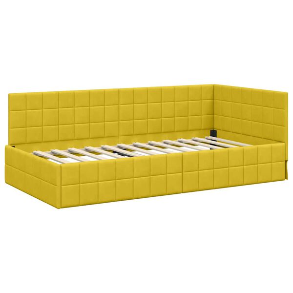 vidaXL Estructura de cama en esquina Amarillo 90 cm x 200 cm