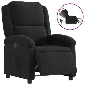 vidaXL Sill&oacute;n reclinable el&eacute;ctrico de tela negro