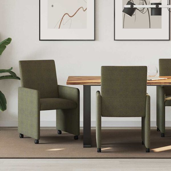 vidaXL Sillas de comedor 2 pcs Verde ejército 57 x 66 x 94 cm
