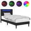 vidaXL Estructura de cama Negro 90 x 200 cm Cuero sint&eacute;tico