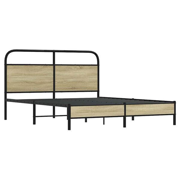 vidaXL Estructura de cama sin colch&oacute;n 160x200 cm madera roble Sonoma