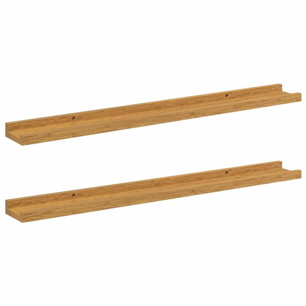 vidaXL Estante de pared 2 pcs Beige 80 x 9 x 3 cm Madera de ingenier&iacute;a