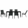vidaXL Conjunto de Comedor de Jard&iacute;n 7 pcs Negro