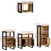 vidaXL Juego de muebles de ba&ntilde;o 4 pcs Marr&oacute;n Madera de mango maciza