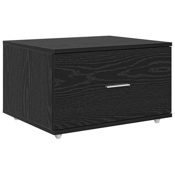 vidaXL Gabinete con cajones con rueda Negro 55 x 45 x 33.5 cm