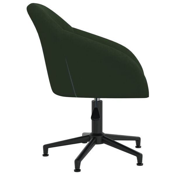 vidaXL Silla de comedor giratoria de terciopelo verde oscuro
