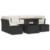 vidaXL Conjunto de sof&aacute;s de jard&iacute;n 7 uds. Negro rat&aacute;n sint&eacute;tico