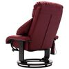 vidaXL Sillón de masaje reclinable para TV cuero sintético rojo tinto