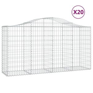 vidaXL Cestas de gaviones 20 uds forma de arco hierro 200x50x100/120cm