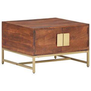 vidaXL Mesa de centro madera maciza de acacia marr&oacute;n miel 67x67x45 cm