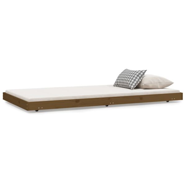 vidaXL Estructura de cama madera maciza pino marr&oacute;n miel 100x200 cm