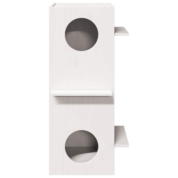 vidaXL Casa para gatos madera maciza pino blanca 43x43x90 cm