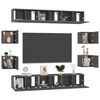vidaXL Set de muebles de sal&oacute;n 10 piezas madera ingenier&iacute;a gris