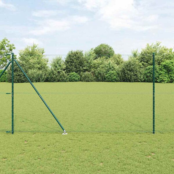 vidaXL Poste de Valla Verde 10 x 1,5 m (malla de 25 mm) Acero y PVC