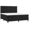 vidaXL Cama box spring colch&oacute;n y LED terciopelo negro 160x200 cm