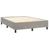 vidaXL Cama box spring colch&oacute;n y LED terciopelo gris claro 140x190 cm