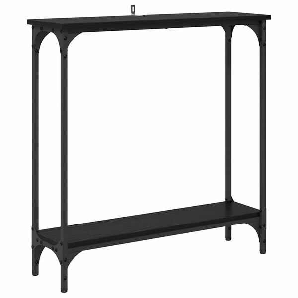 vidaXL Mesa Consola Roble Negro 75 x 22,5 x 75 cm Madera de ingenier&iacute;a