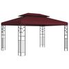 vidaXL Cenador 3,97 x 2,96 x 2,68 m Rojo vino Poli&eacute;ster y Acero