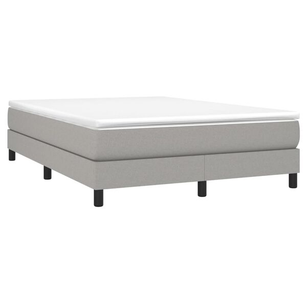 vidaXL Cama box spring con colchón tela gris claro 160x200 cm