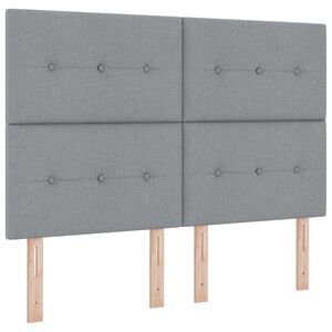 vidaXL Cama Box Spring LED con cabecera Gris Claro 140 x 190 cm tela