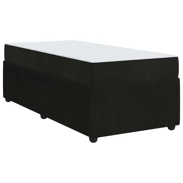 vidaXL Estructura de cama con colchón Negro 80 x 200 cm tela