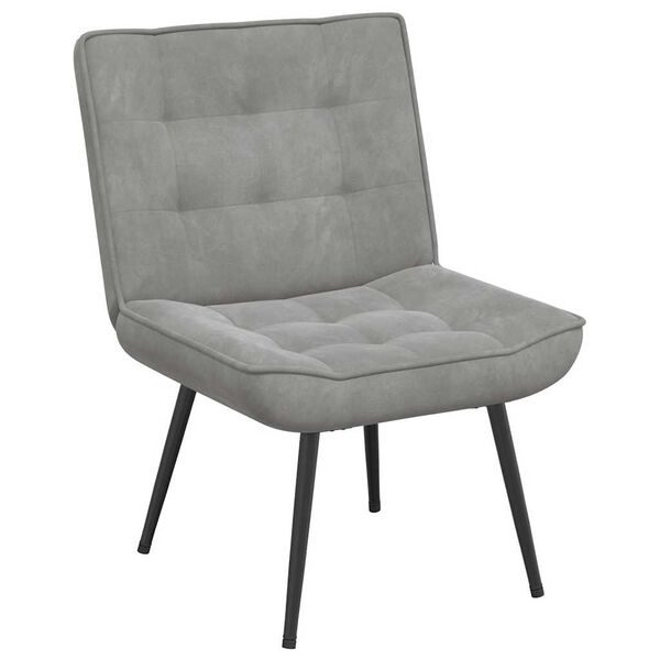 vidaXL Sill&oacute;n de relax terciopelo gris claro 64x74x84 cm