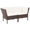 vidaXL Set muebles de jard&iacute;n 8 piezas y cojines rat&aacute;n sint&eacute;tico marr&oacute;n