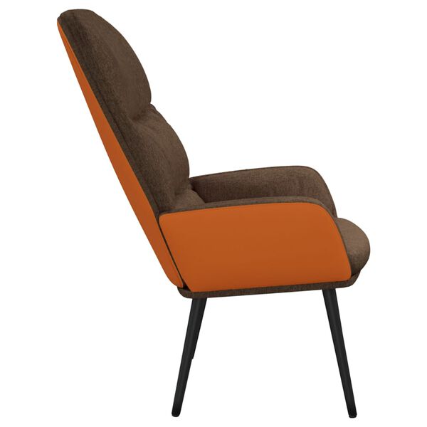 vidaXL Silla de relajaci&oacute;n de tela marr&oacute;n