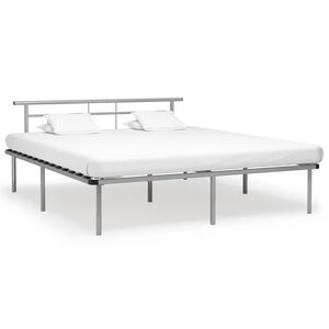 vidaXL Estructura de cama sin colch&oacute;n metal gris 200x200 cm