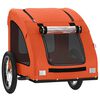 vidaXL Remolque de bicicleta mascotas hierro tela Oxford naranja