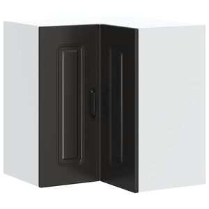 vidaXL Armario cocina esquina de pared Kalmar madera ingenier&iacute;a negra