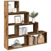 vidaXL Librer&iacute;a divisora 4 niveles madera envejecida 143,5x29x143,5 cm