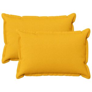 vidaXL Coj&iacute;n con almohada HOUTEN 2 uds. Amarillo Claro Lino Sint&eacute;tico