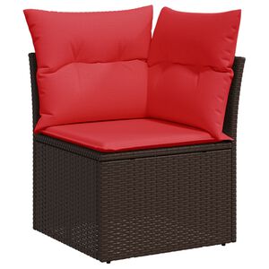 vidaXL | Sof&aacute; de jard&iacute;n | con coj&iacute;n Marr&oacute;n 62 x 62 x 69 cm rat&aacute;n sint&eacute;tico